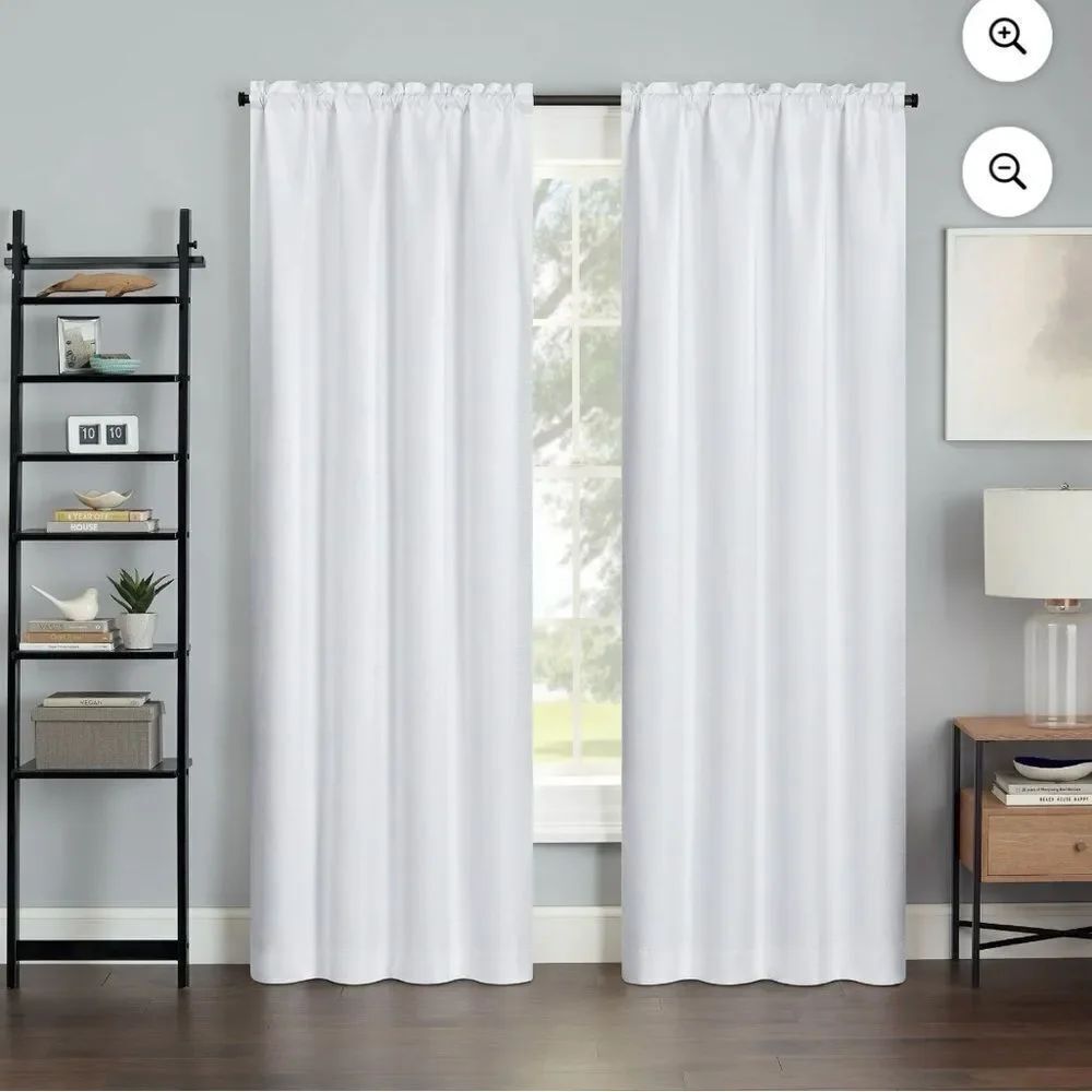 4 panels Victoria Voile white Sheer Rod Pocket Window Curtains measures 38”x87”